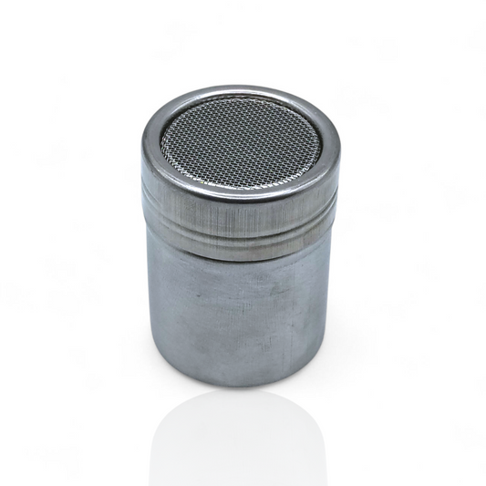 Stainless steel flour duster for baking sourdough front photo