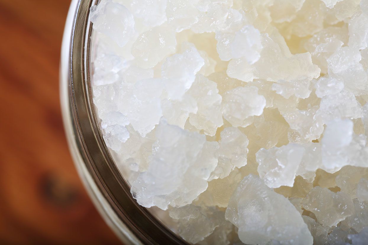 Bird's-eye View of Water Kefir Grains in Jar